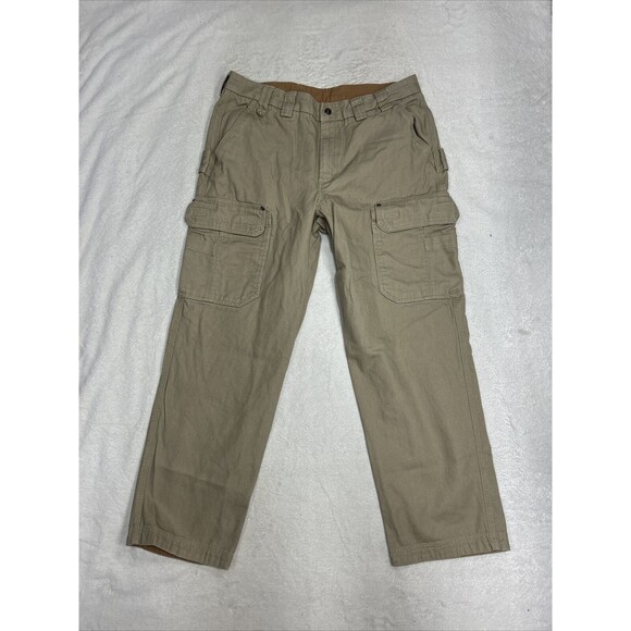 Duluth Trading Relaxed Fit Cargo Carpenter Pants Mens 38x32 Canvas Work Utility - Picture 2 of 9
